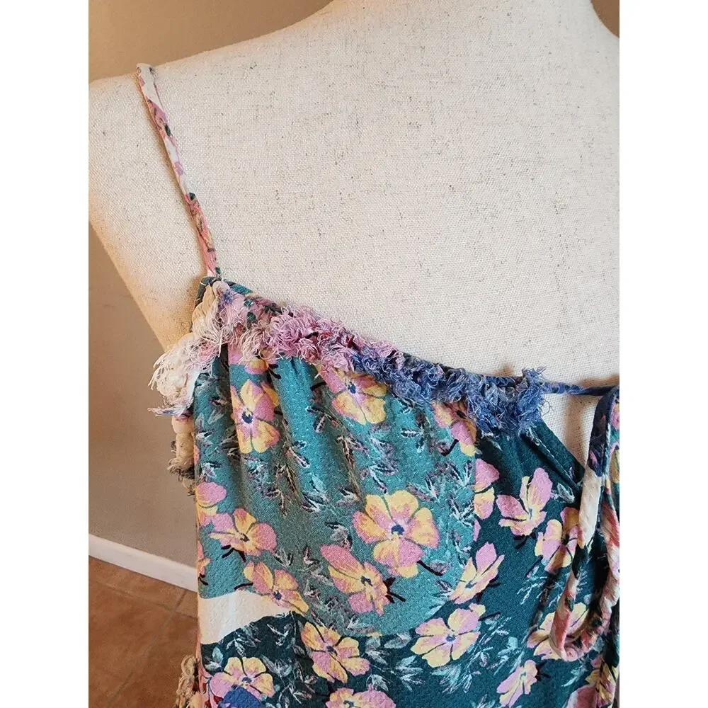 Lovestitch Sammy Mini Dress SZ Large Floral Tiered Boho Ruffles - Picture 9 of 13